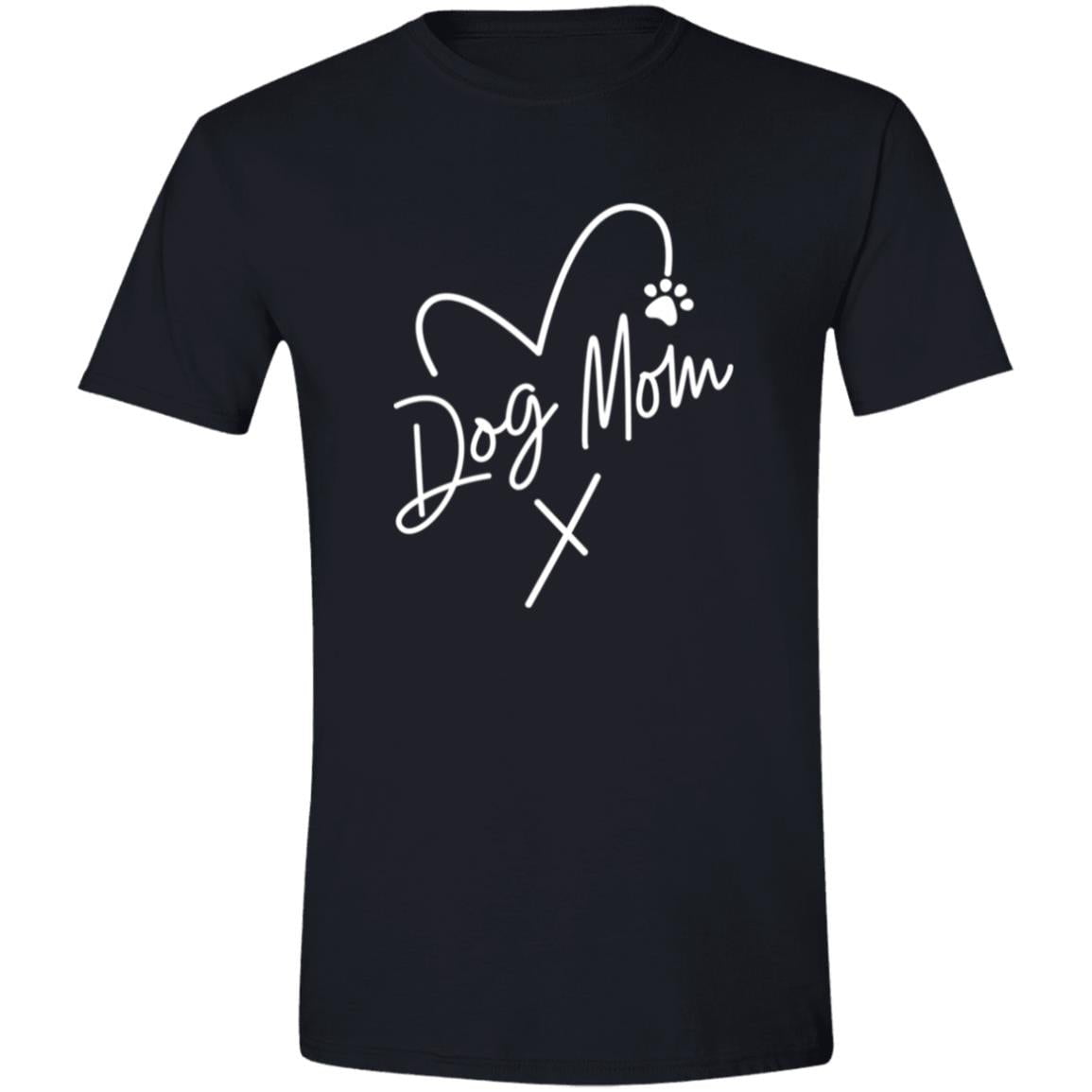 CustomCat Apparel Black / S Dog Mom Heart Paw T-Shirt