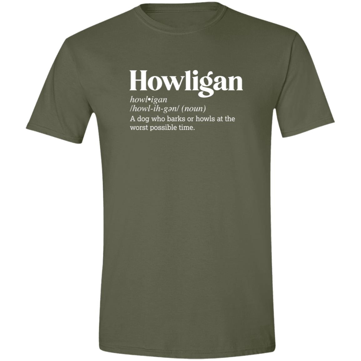 CustomCat T-Shirts Military Green / S Howligan Definition – Funny Dog Dictionary T-Shirt Collection