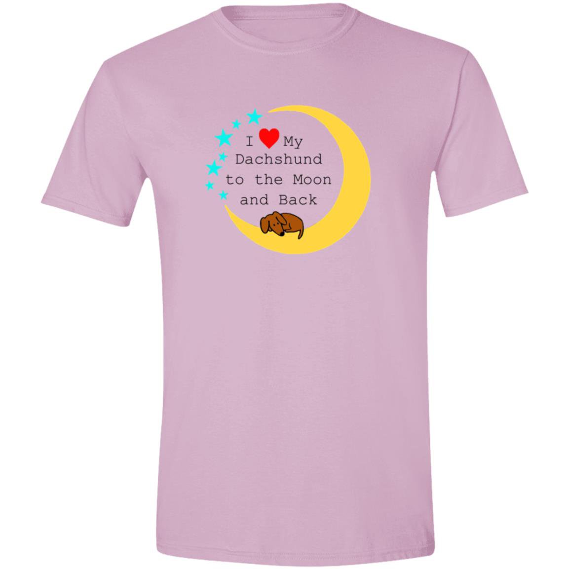 CustomCat T-Shirts Light Pink / S I Love My Dachshund To The Moon and Back (Brown/Red) T-Shirt