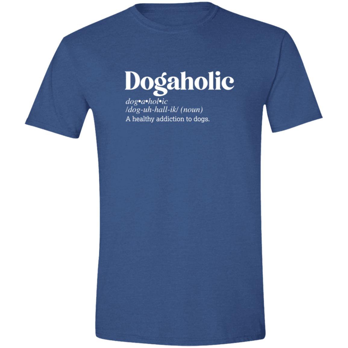 CustomCat T-Shirts Heather Royal / S Dogaholic Definition – Funny Dog Dictionary T-Shirt Collection
