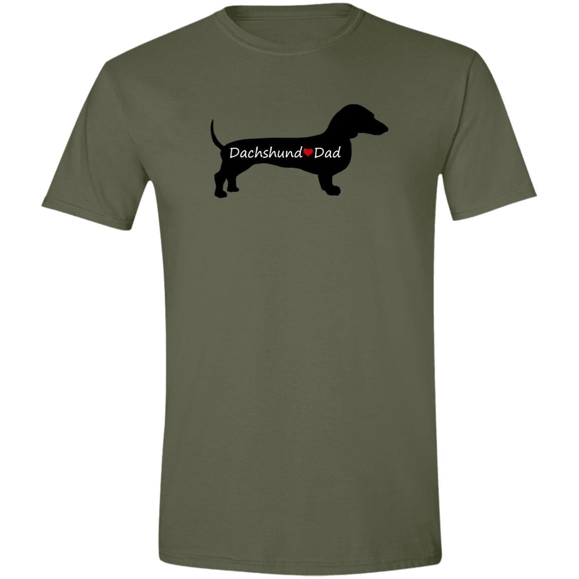 CustomCat T-Shirts White / S Dachshund Dad Classic Silhouette T-Shirt