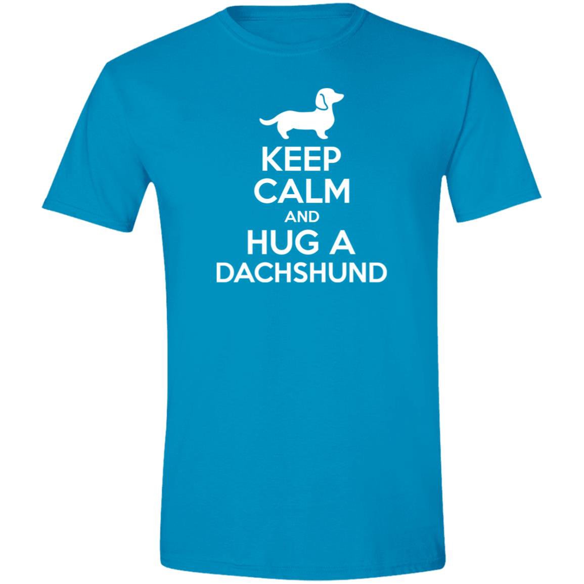 CustomCat T-Shirts Sapphire / S Keep Calm and Hug a Dachshund T-Shirt
