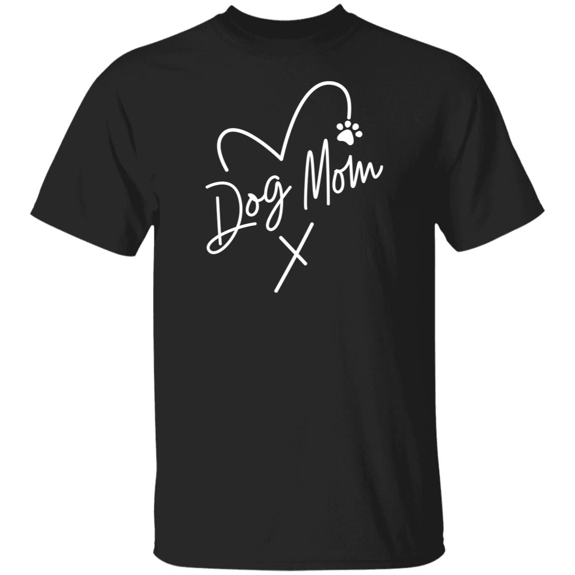 Dog Mom Heart Paw T-Shirts White Print