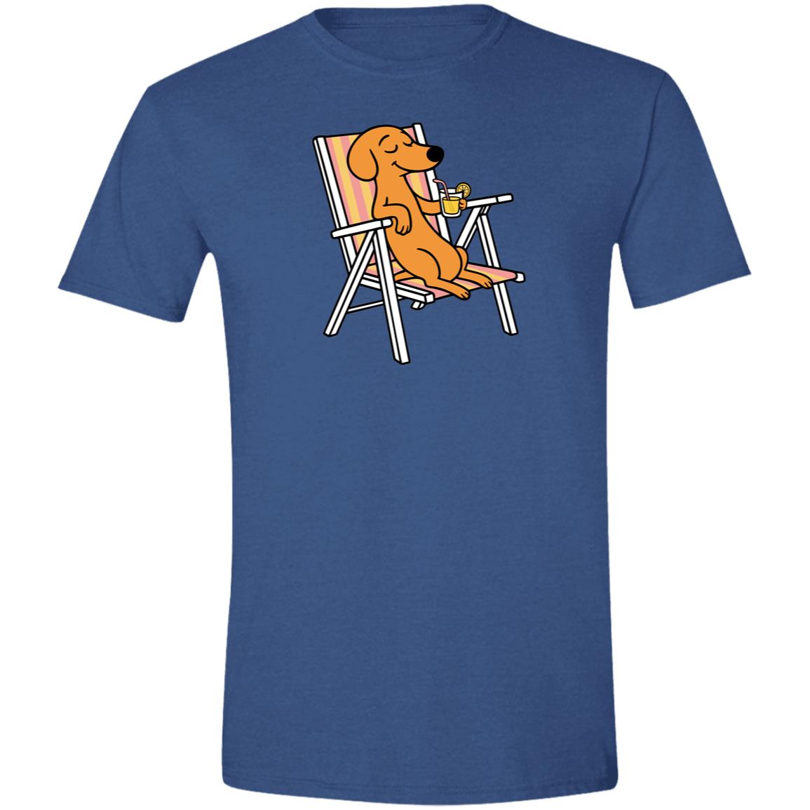 CustomCat T-Shirts Heather Royal / S Dachshund Paws & Relax T-Shirt