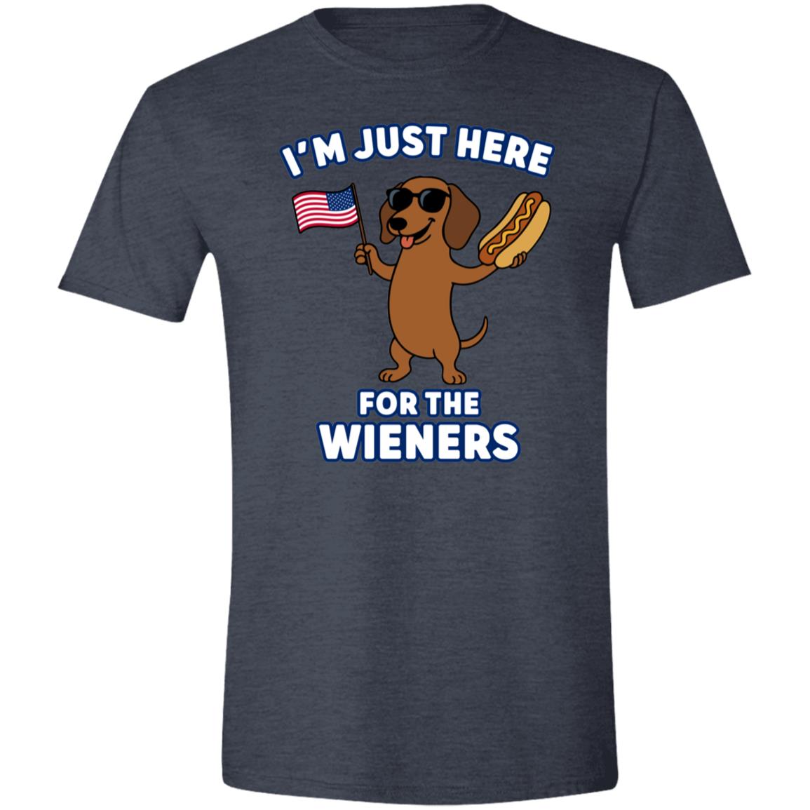 CustomCat T-Shirts Heather Navy / X-Small I’m Just Here for the Wieners T-Shirt