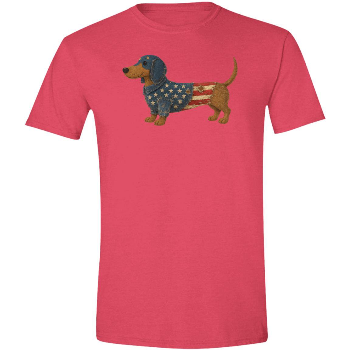 CustomCat T-Shirts White / X-Small Dachshund Stars & Stripes Vintage T-Shirt