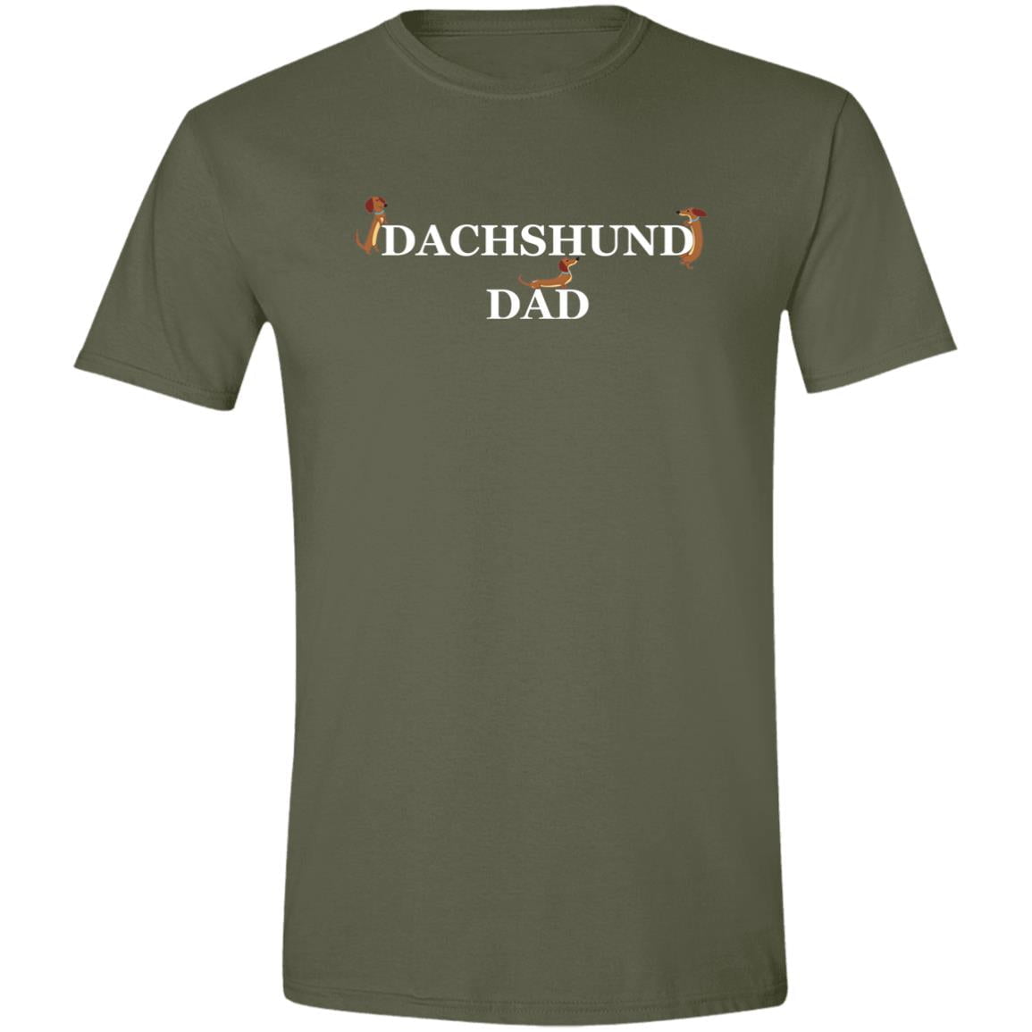 CustomCat Apparel Military Green / S Dachshund Dad Playful Loyal Pup T-Shirt