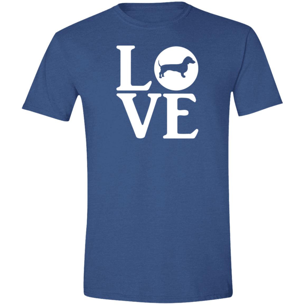CustomCat Apparel Heather Royal / S LOVE Dachshund T-Shirts
