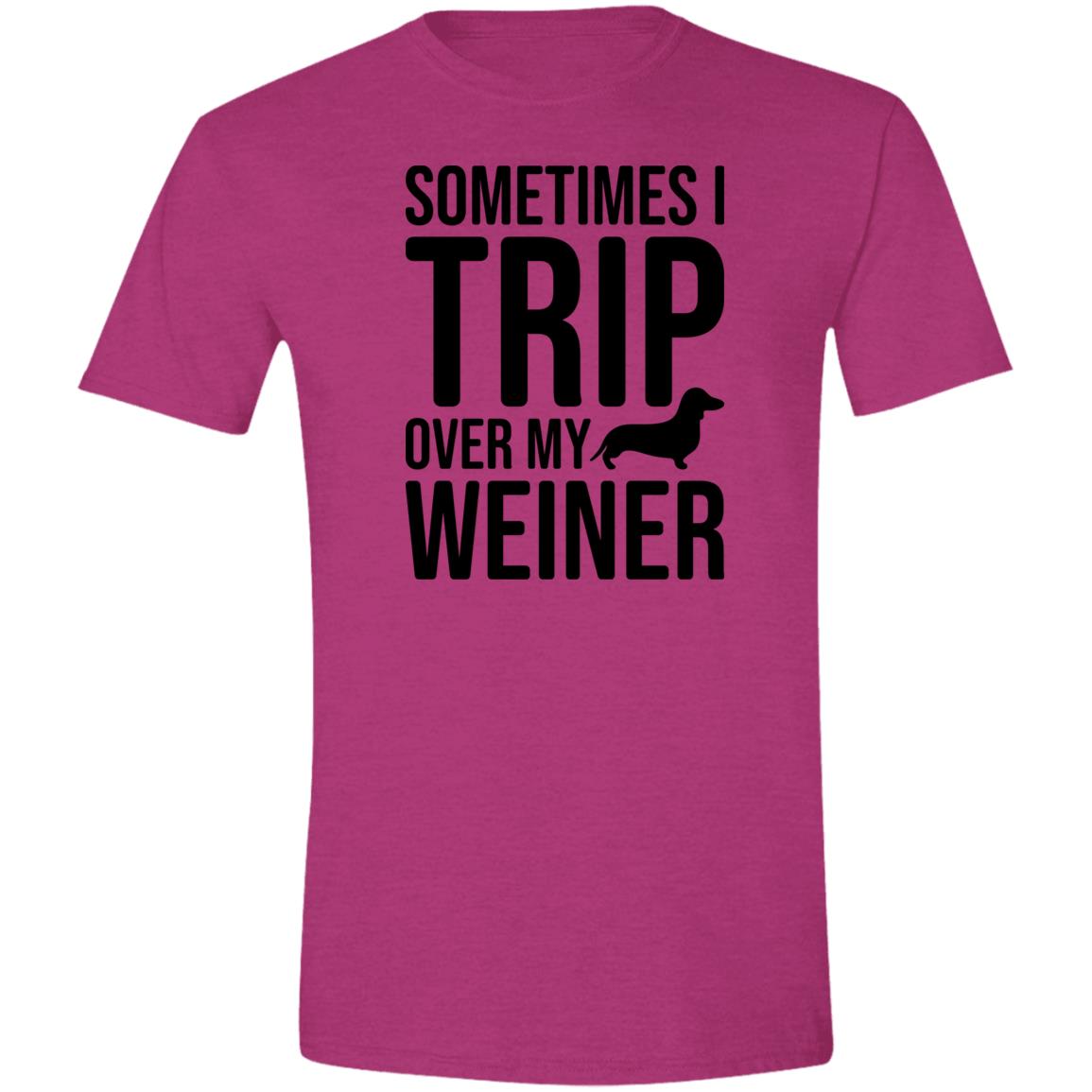 CustomCat Apparel Antique Heliconia / S Sometimes I Trip Over My Weiner T-Shirt