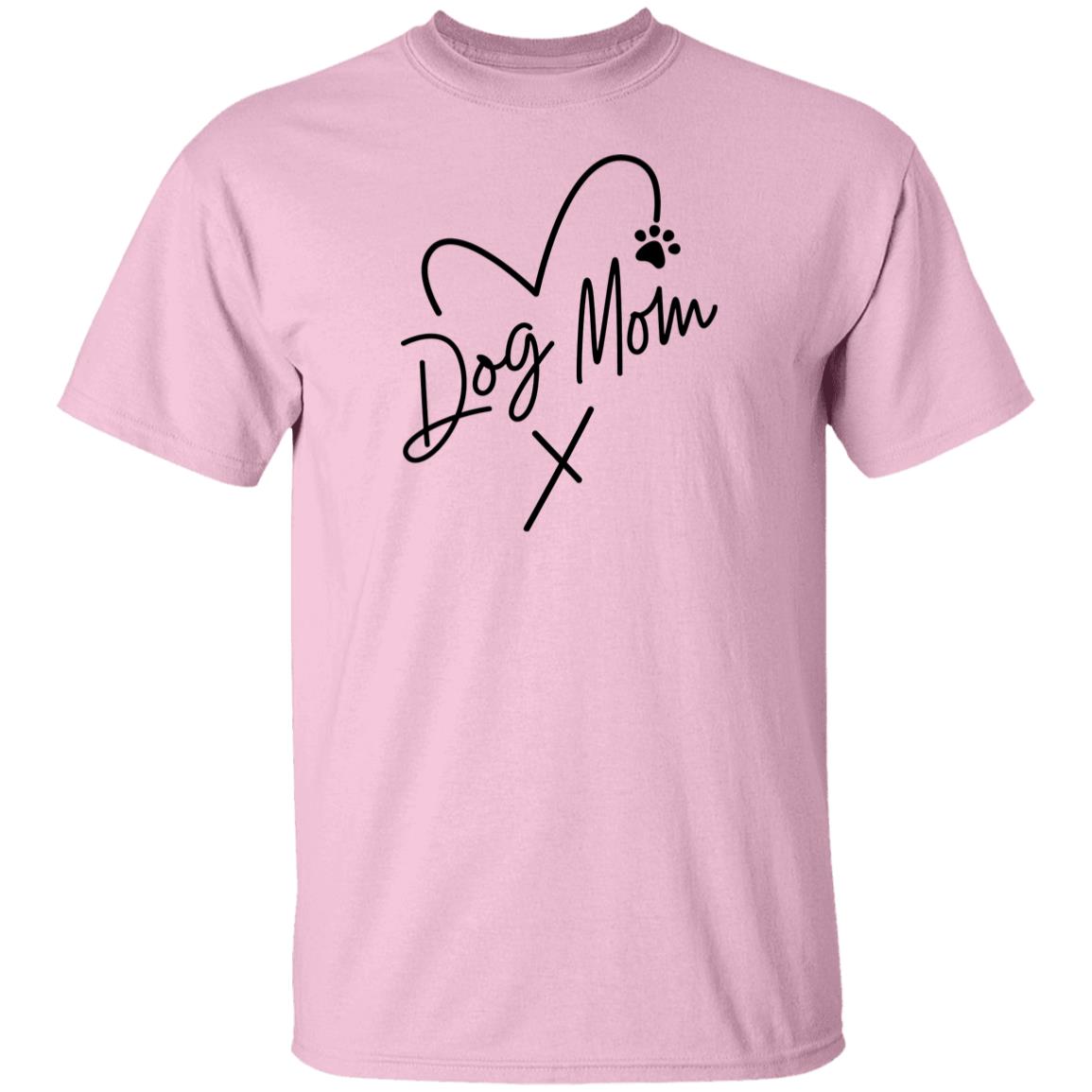 Dog Mom Heart Paw T-Shirts Black Print