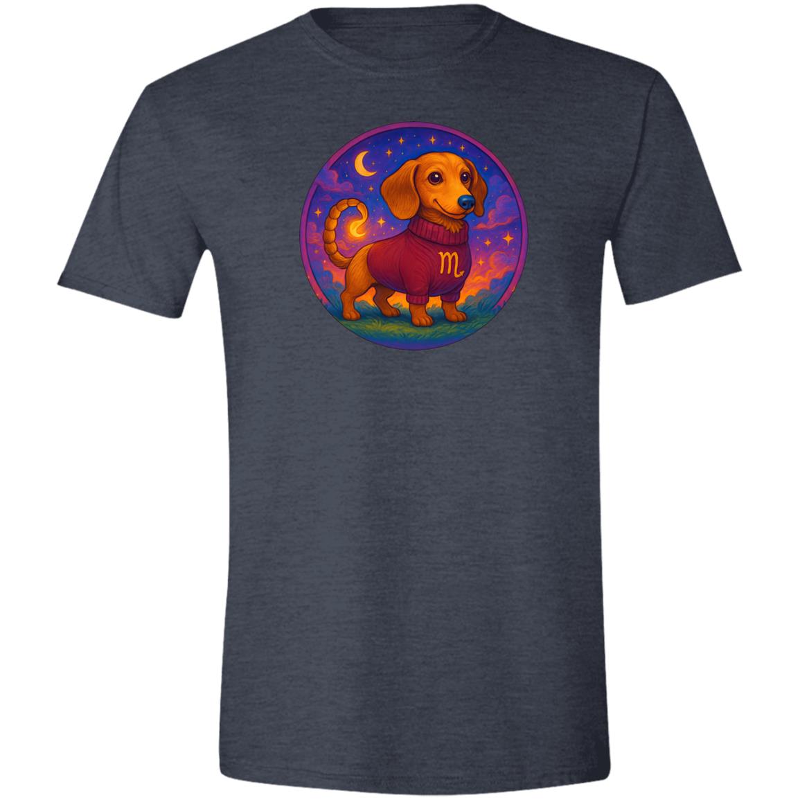 CustomCat T-Shirts Heather Navy / S Scorpio Dachshund Zodiac T-Shirt