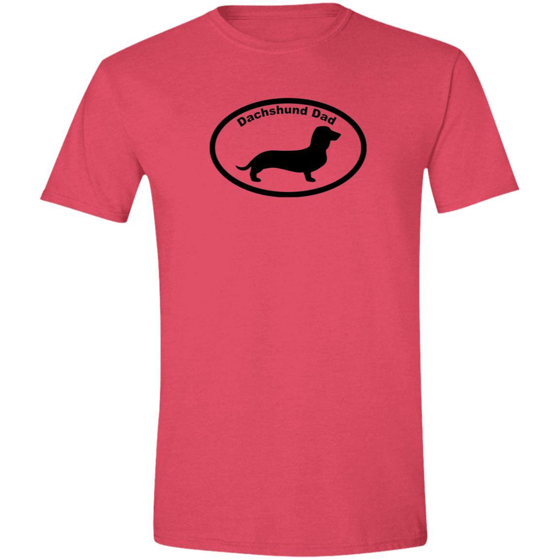 CustomCat T-Shirts Heather Red / S Dachshund Dad Classic Badge T-Shirt