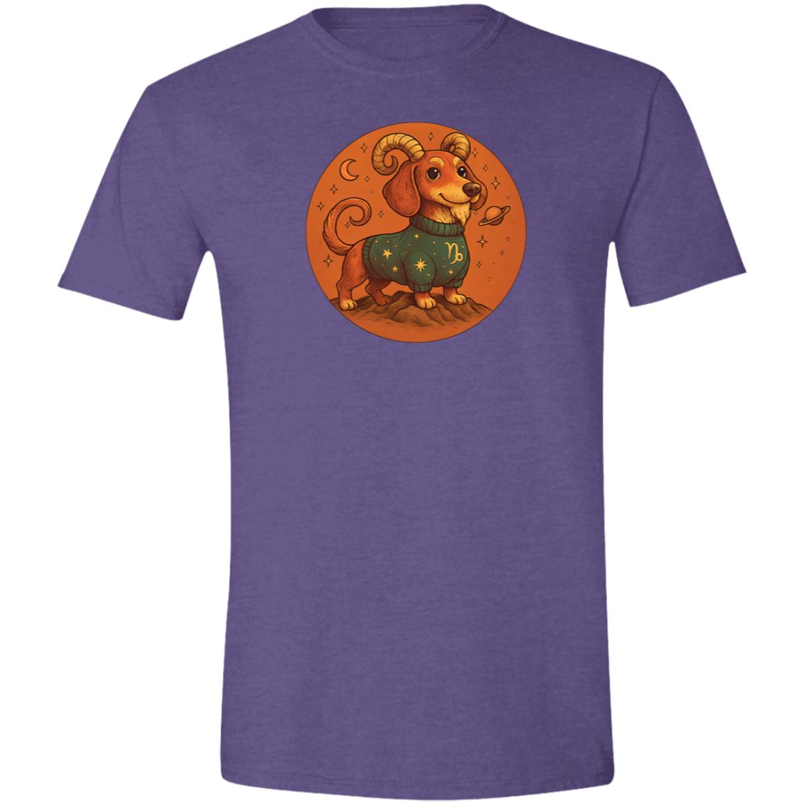 CustomCat T-Shirts Heather Purple / S Capricorn Dachshund Zodiac T-Shirt