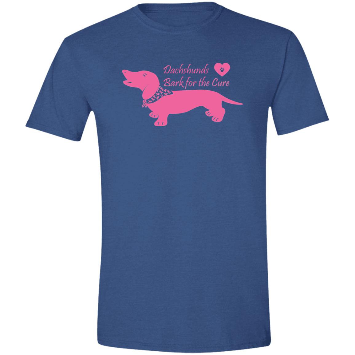 CustomCat T-Shirts Heather Royal / X-Small Dachshunds Bark for the Cure T-Shirt