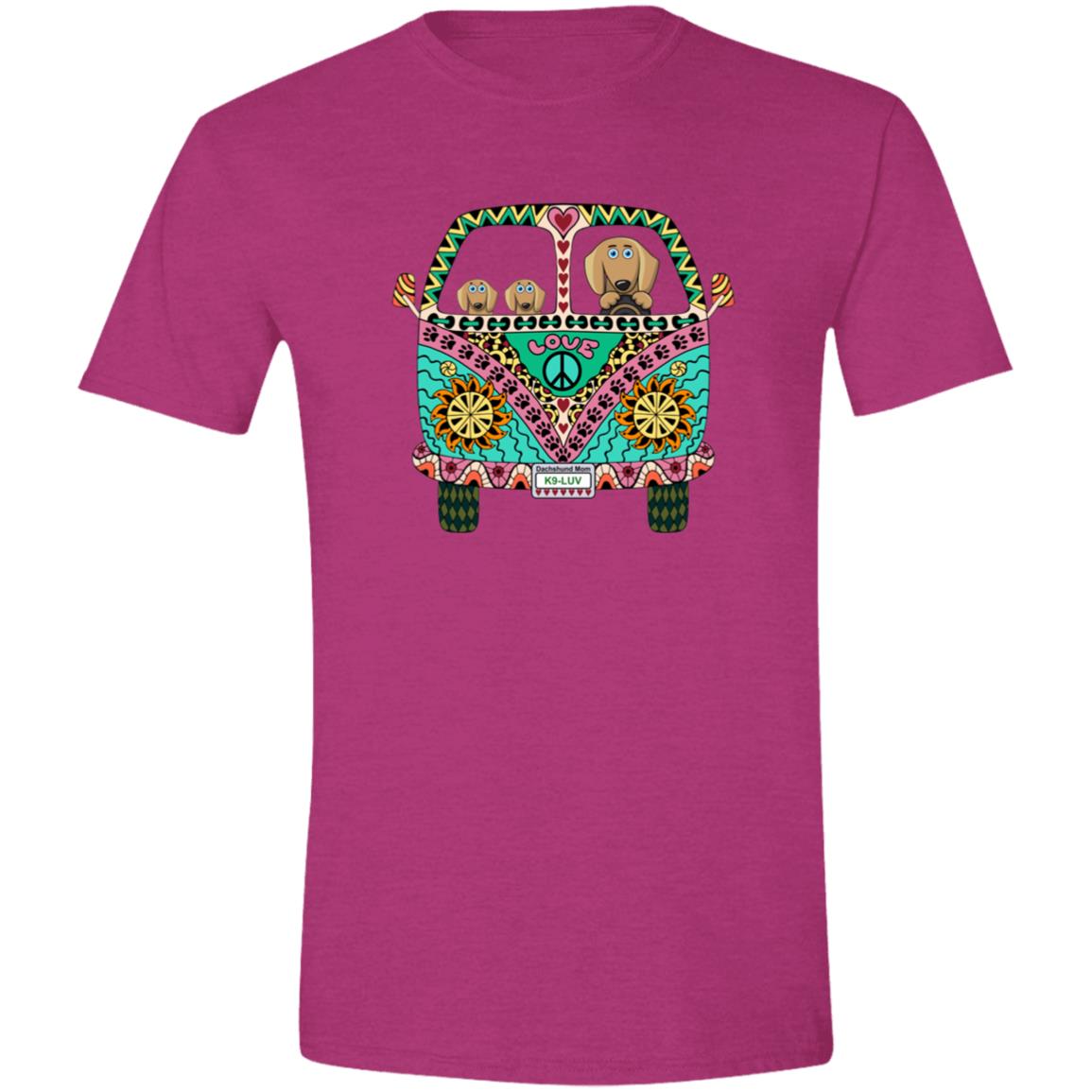 CustomCat T-Shirts Antique Heliconia / S Dachshunds Love Bus Brown/Red T-Shirts