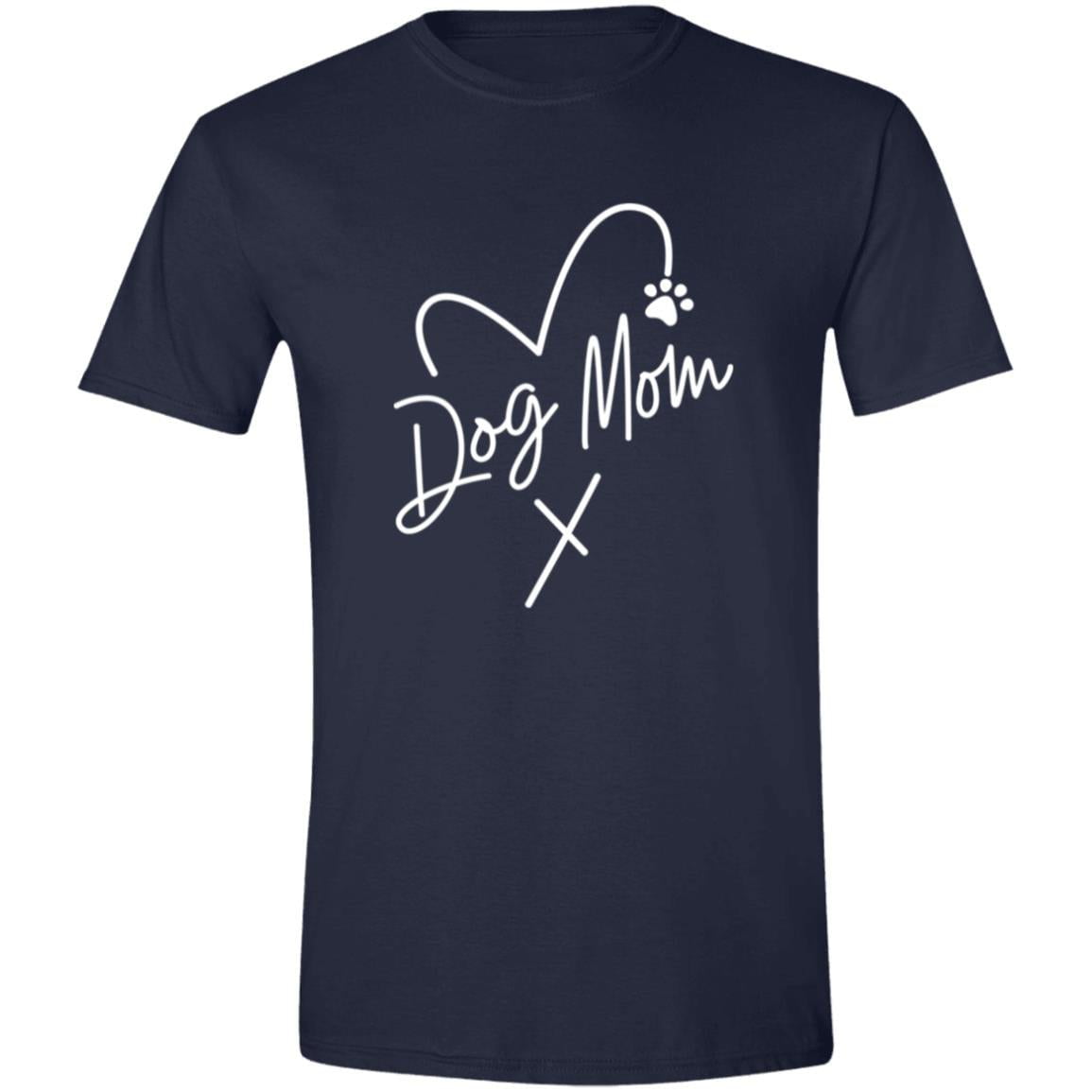 CustomCat Apparel Navy / S Dog Mom Heart Paw T-Shirt