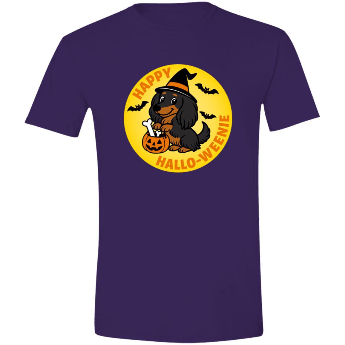 CustomCat T-Shirts Purple / S Dachshund Halloweenie Long Hair Black/Tan T-Shirts