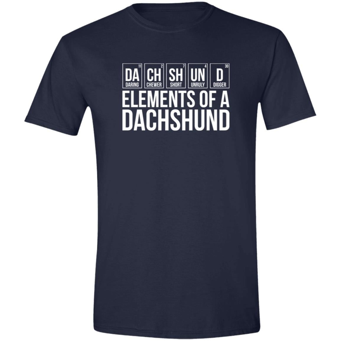 CustomCat T-Shirts Navy / S Elements of a Dachshund T-Shirt