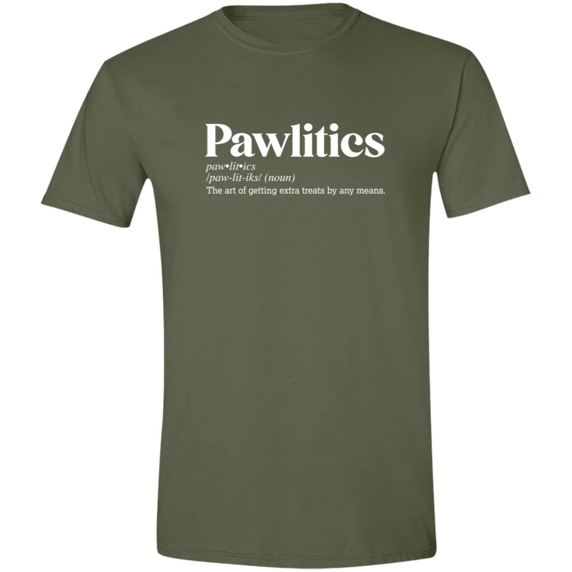 CustomCat T-Shirts Military Green / S Pawlitics Definition – Funny Dog Dictionary T-Shirt Collection