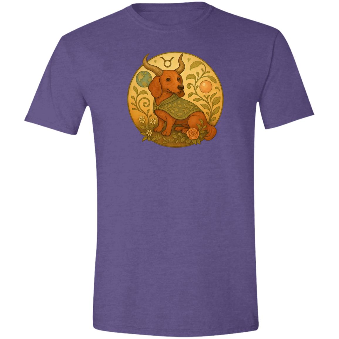 CustomCat T-Shirts Heather Purple / S Taurus Dachshund Zodiac T-Shirt