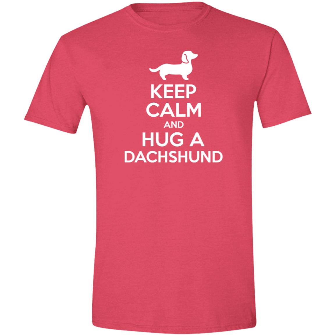 CustomCat T-Shirts Heather Red / S Keep Calm and Hug a Dachshund T-Shirt