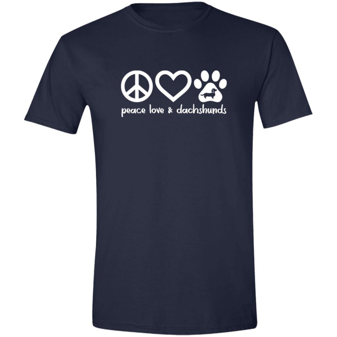 CustomCat T-Shirts Navy / S Peace, Love & Dachshunds T-Shirt