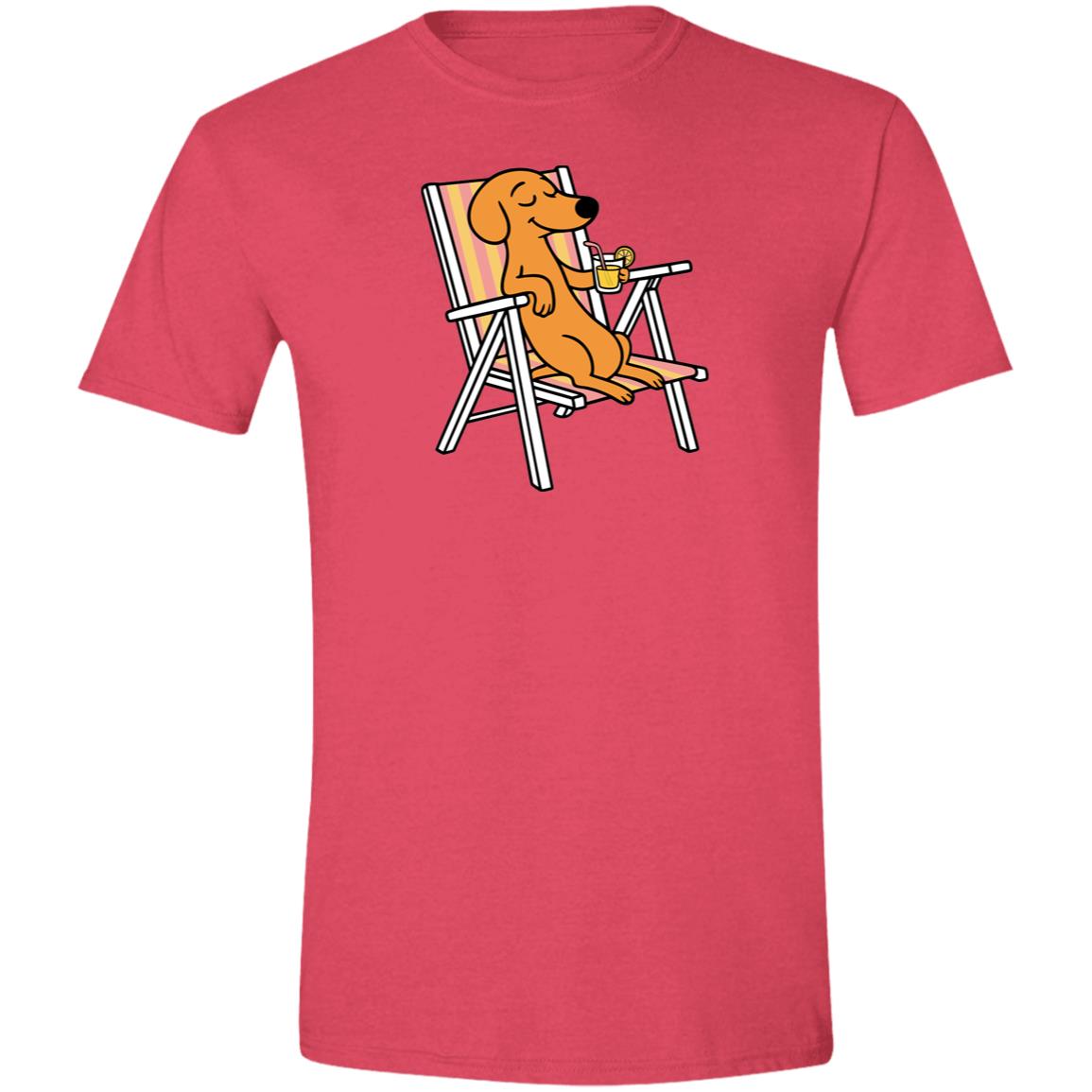 CustomCat T-Shirts Heather Red / S Dachshund Paws & Relax T-Shirt