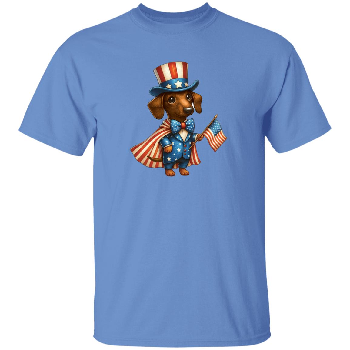 Dachshund Brown/Red Stars & Stripes T-Shirts