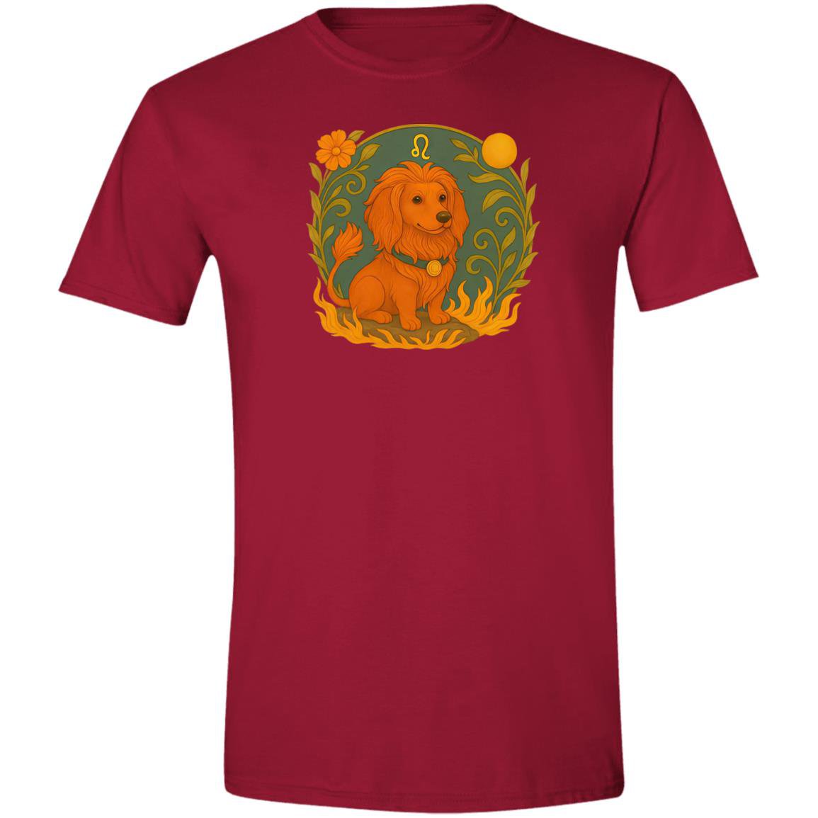 CustomCat T-Shirts Cardinal Red / S Leo Dachshund Zodiac T-Shirt