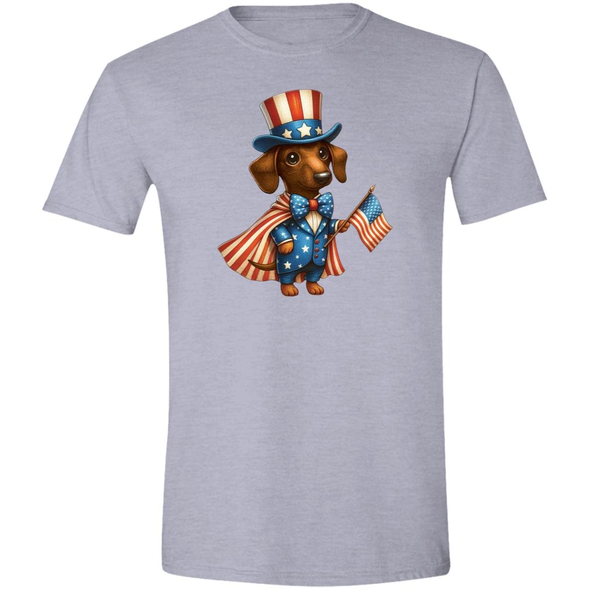 CustomCat T-Shirts Sport Grey / X-Small Dachshund Brown/Red Stars & Stripes T-Shirts