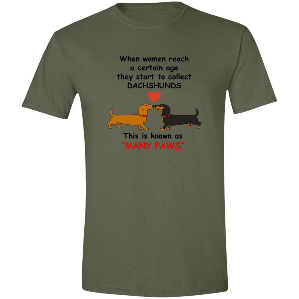 CustomCat T-Shirts Military Green / X-Small Many Paws T-Shirt