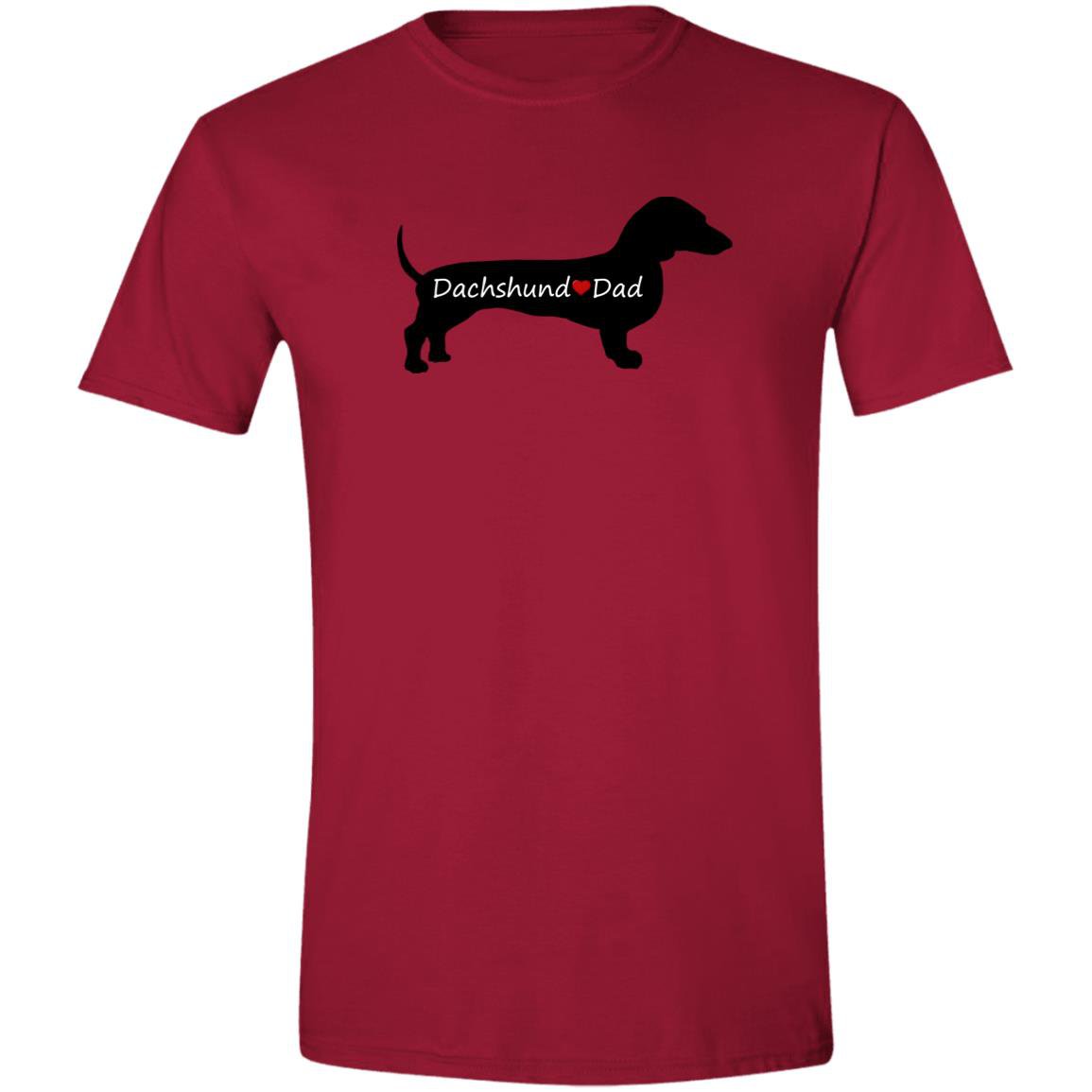 CustomCat T-Shirts Cardinal Red / S Dachshund Dad Classic Silhouette T-Shirt
