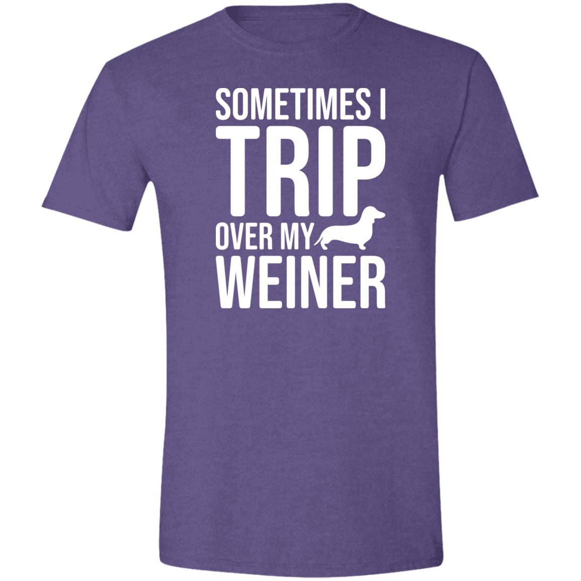 CustomCat Apparel Heather Purple / S Sometimes I Trip Over My Weiner T-Shirt