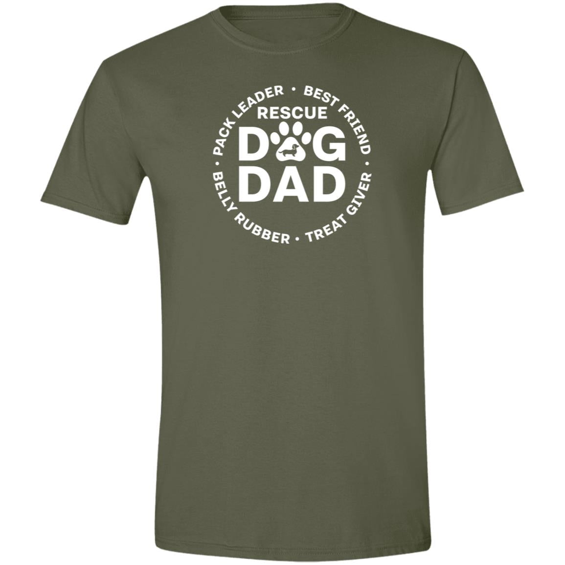 CustomCat Apparel Military Green / S Rescue Dog Dad T-Shirt