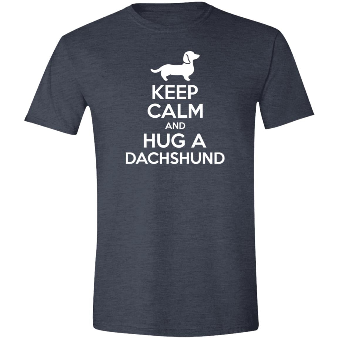 CustomCat T-Shirts Heather Navy / S Keep Calm and Hug a Dachshund T-Shirt