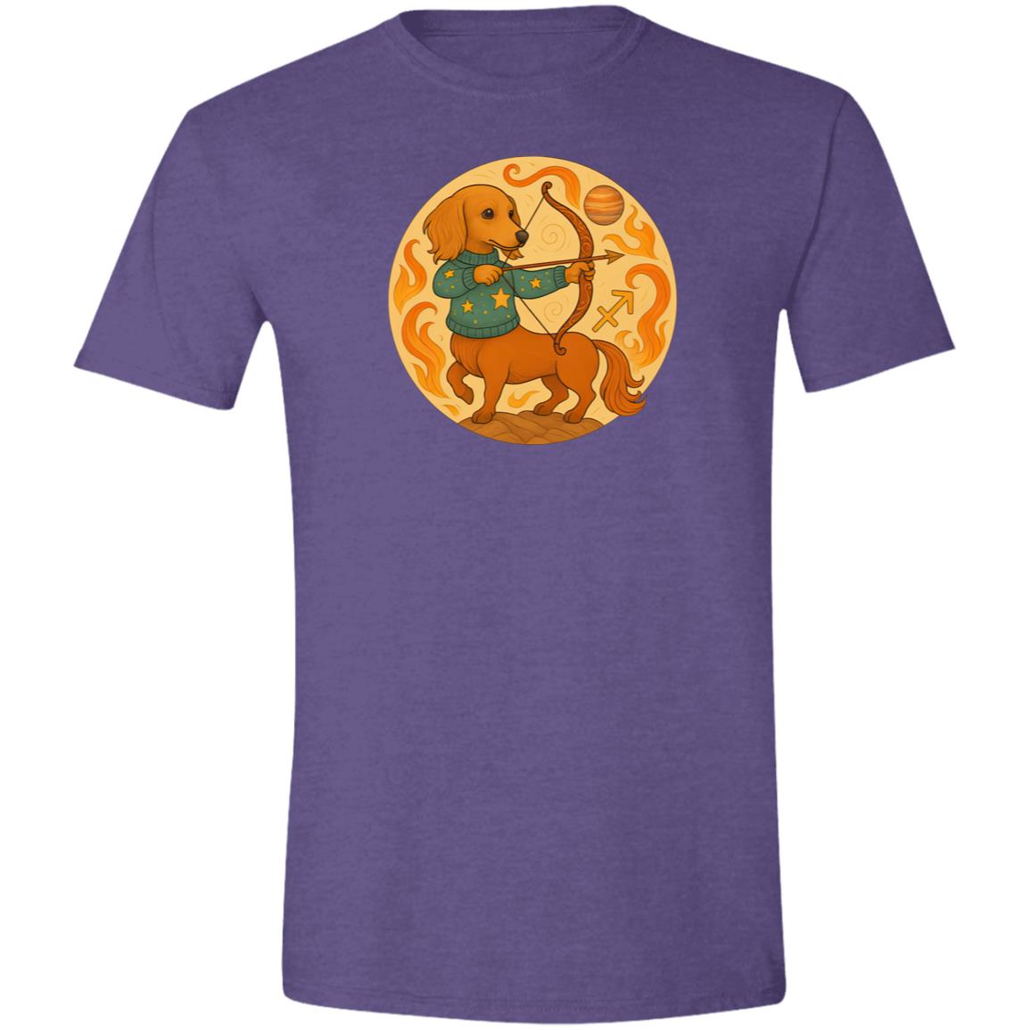 CustomCat T-Shirts Heather Purple / S Sagittarius Dachshund Zodiac T-Shirt