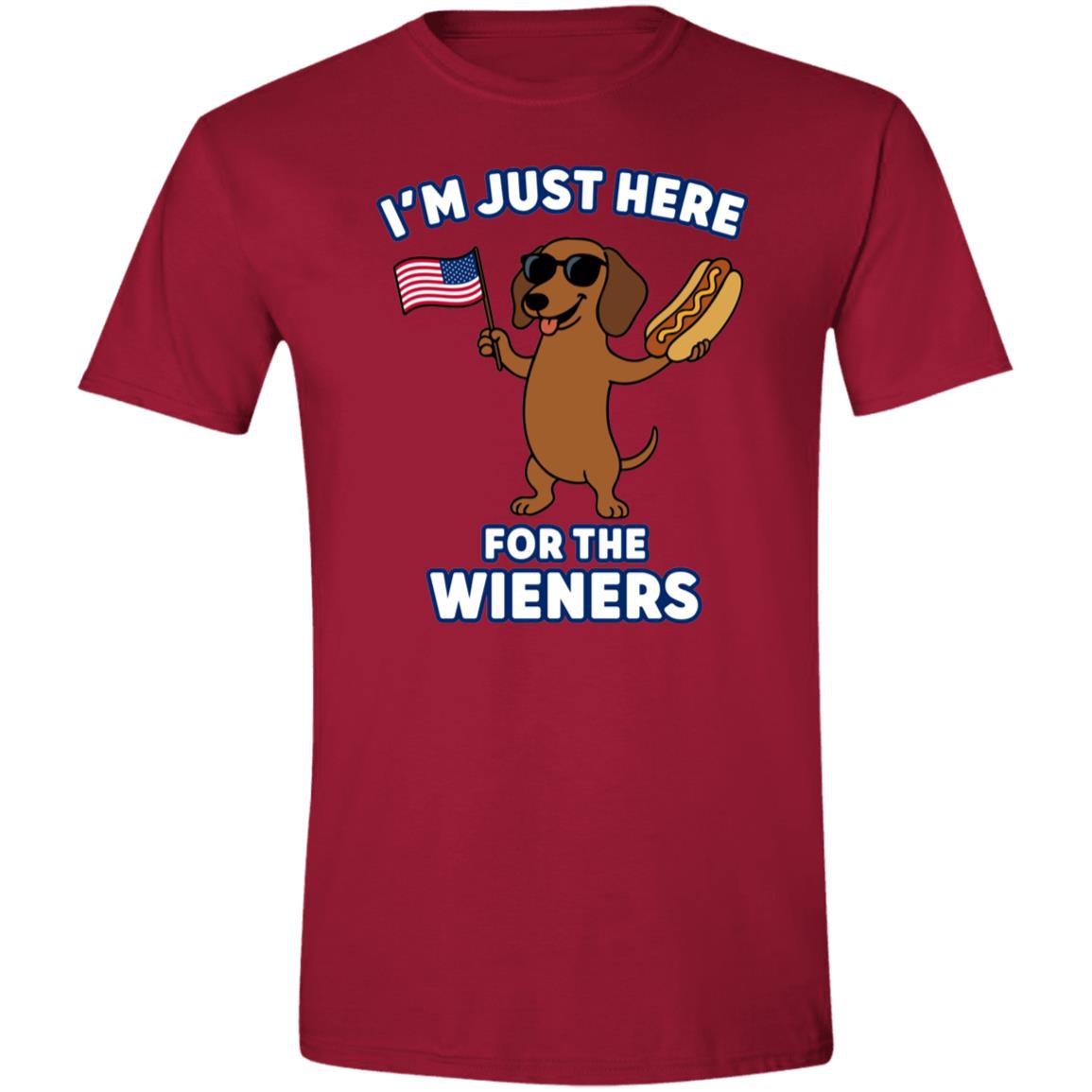CustomCat T-Shirts Cardinal Red / X-Small I’m Just Here for the Wieners T-Shirt