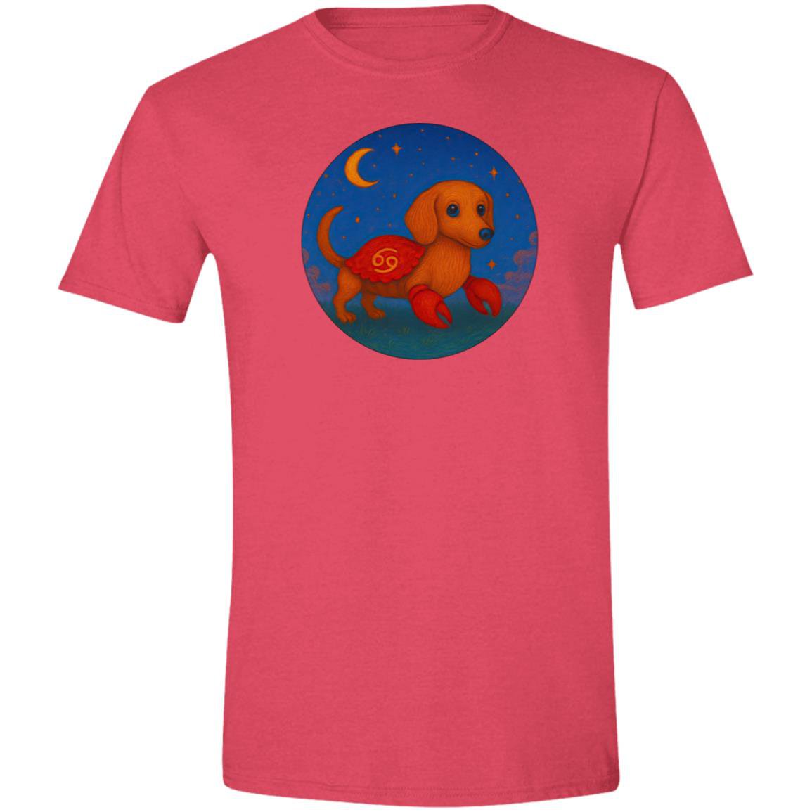 CustomCat T-Shirts Heather Red / S Cancer Dachshund Zodiac T-Shirt