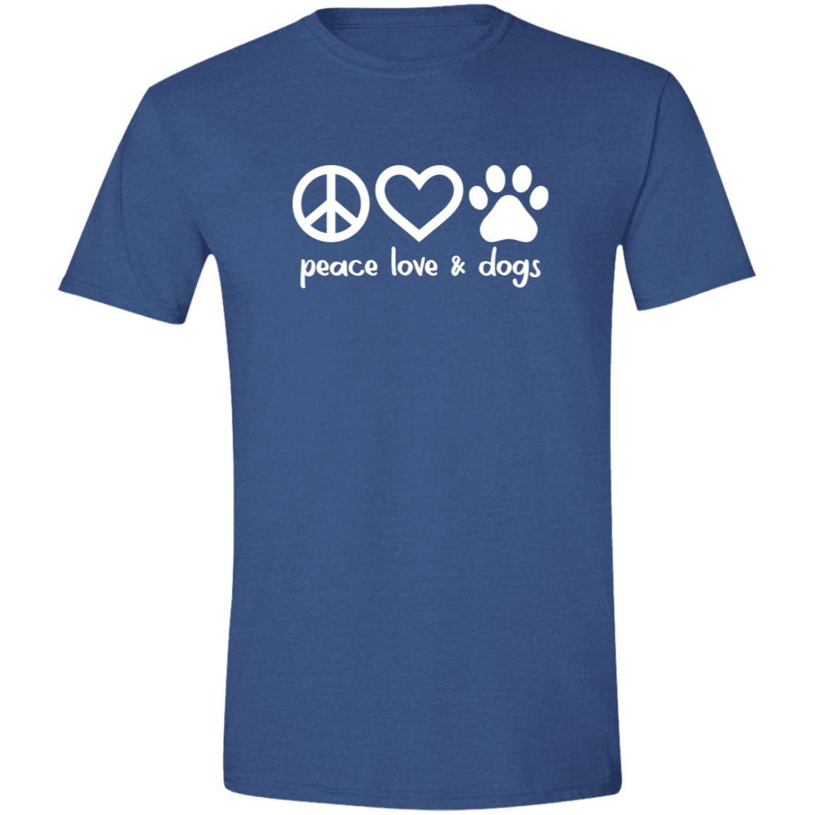 CustomCat T-Shirts Heather Royal / S Peace, Love & Dogs T-Shirt