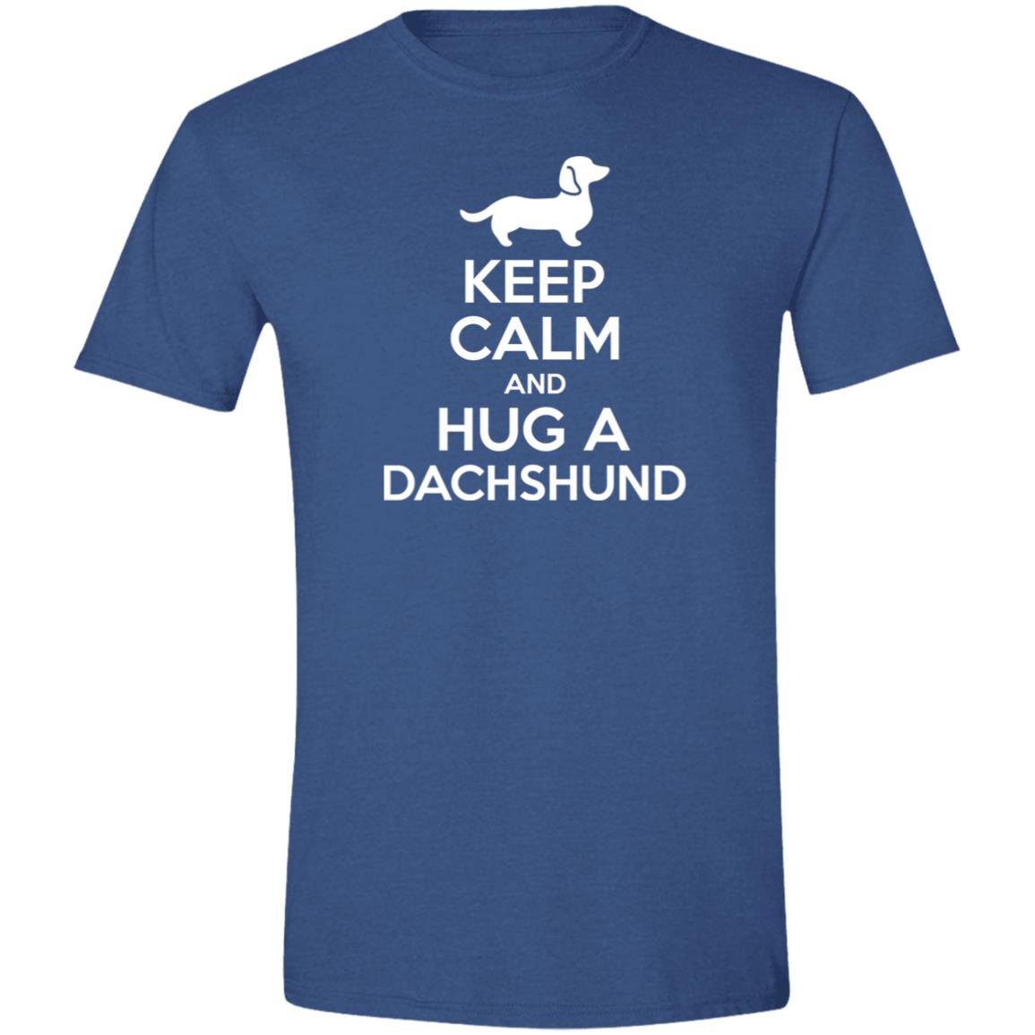 CustomCat T-Shirts Heather Royal / S Keep Calm and Hug a Dachshund T-Shirt