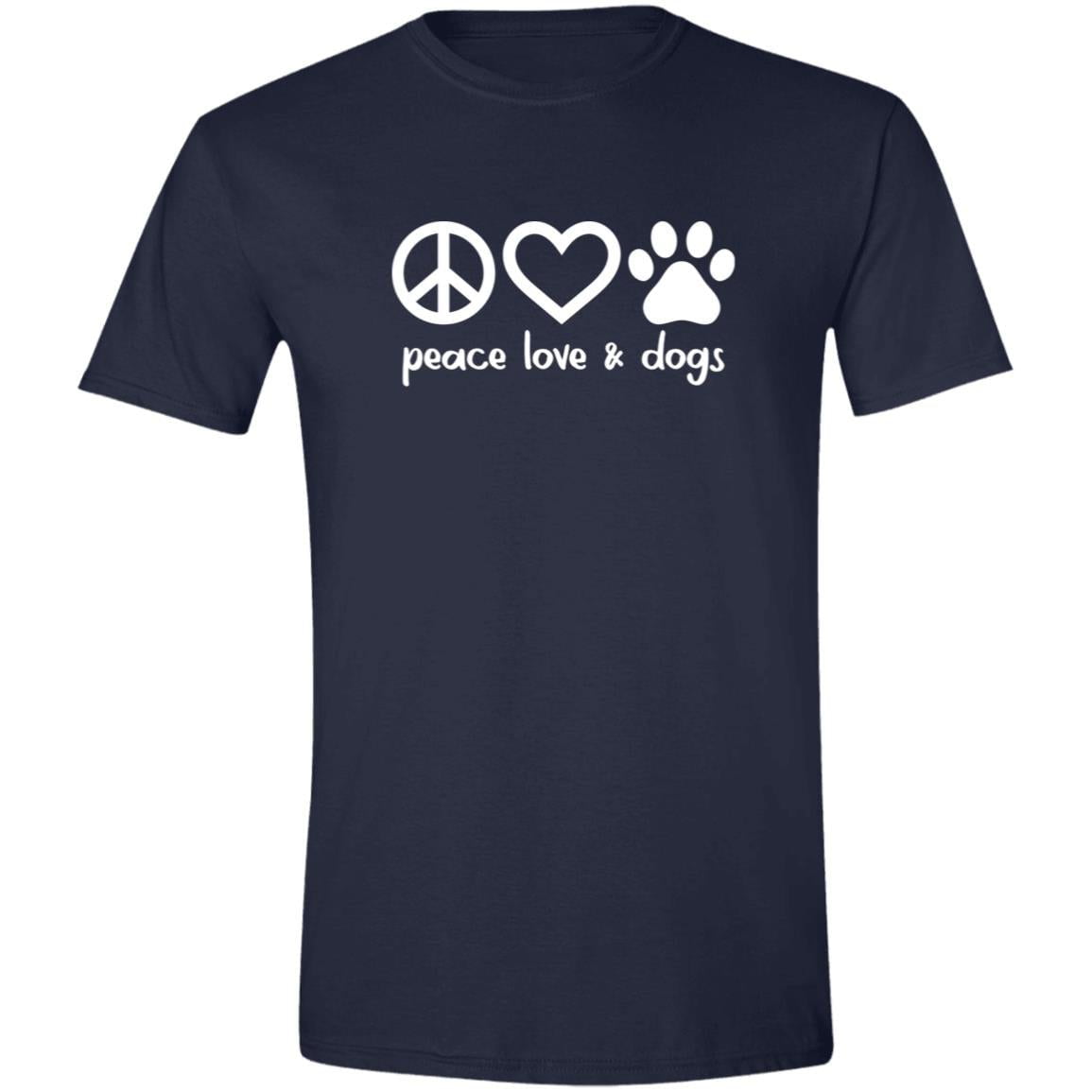 CustomCat T-Shirts Navy / S Peace, Love & Dogs T-Shirt