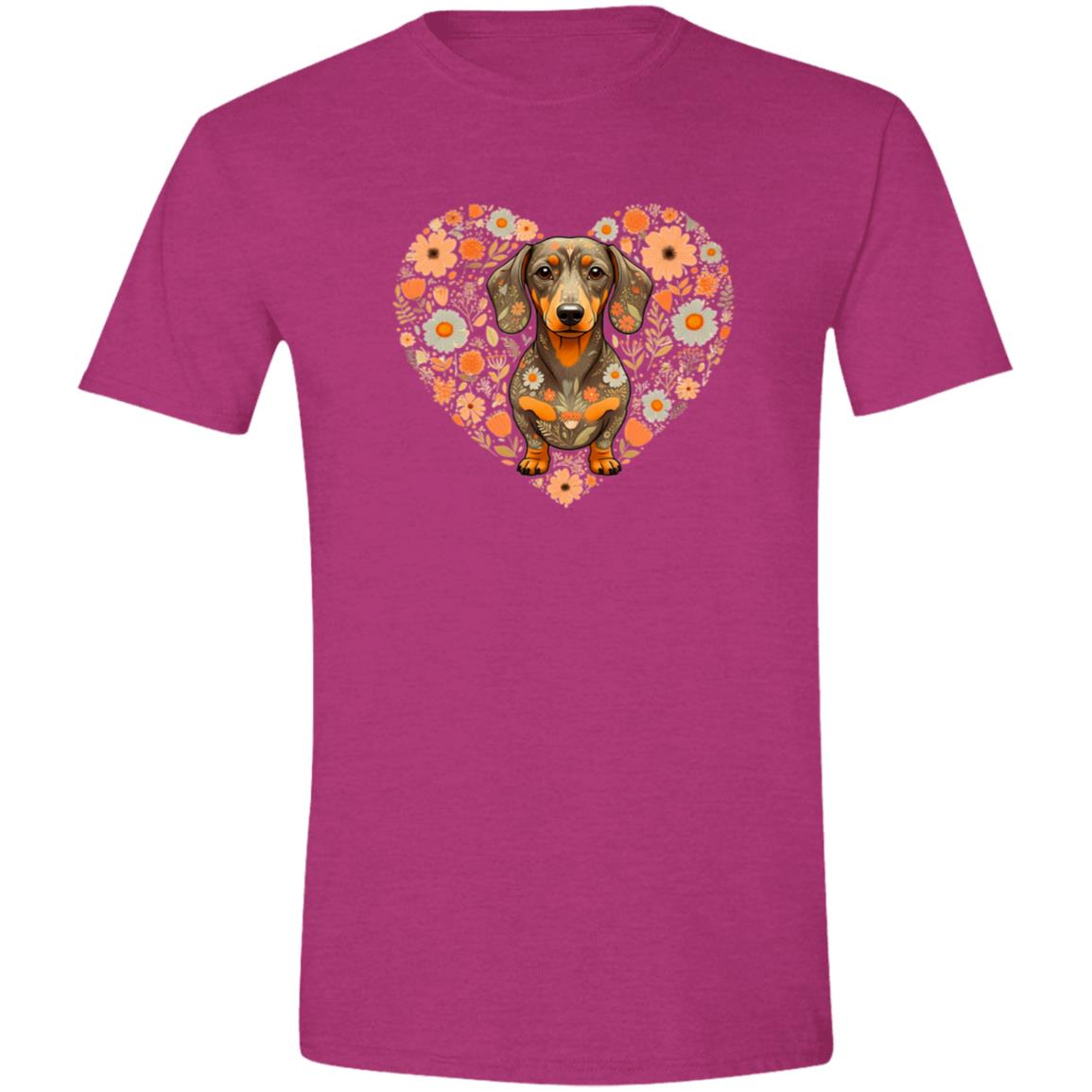 CustomCat T-Shirts Antique Heliconia / S Dachshund Blooming Love T-Shirt