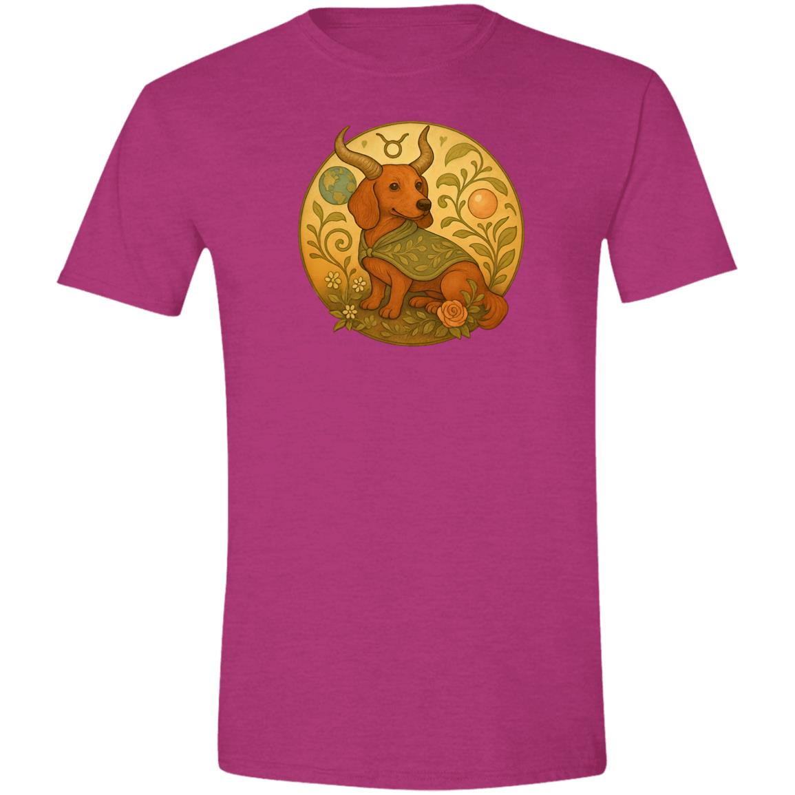 CustomCat T-Shirts Antique Heliconia / S Taurus Dachshund Zodiac T-Shirt