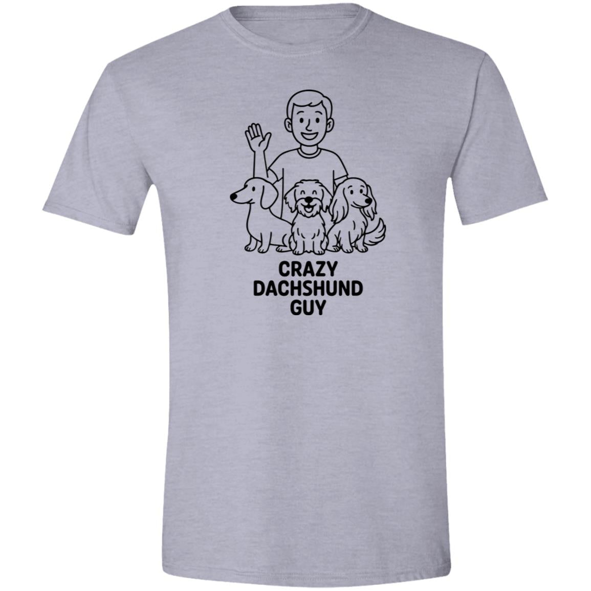 CustomCat Apparel Sport Grey / S Crazy Dachshund Guy T-Shirt