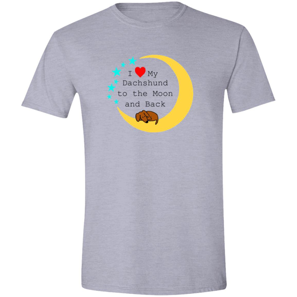 CustomCat T-Shirts Sport Grey / S I Love My Dachshund To The Moon and Back (Brown/Red) T-Shirt