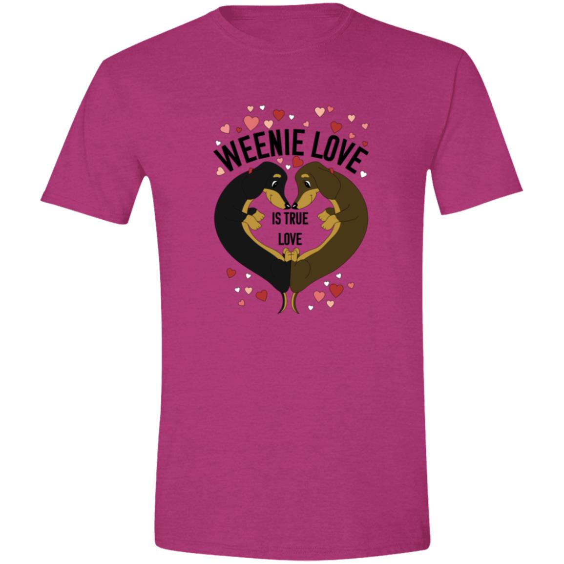 CustomCat T-Shirts Antique Heliconia / S Dachshund Weenie Love T-Shirt