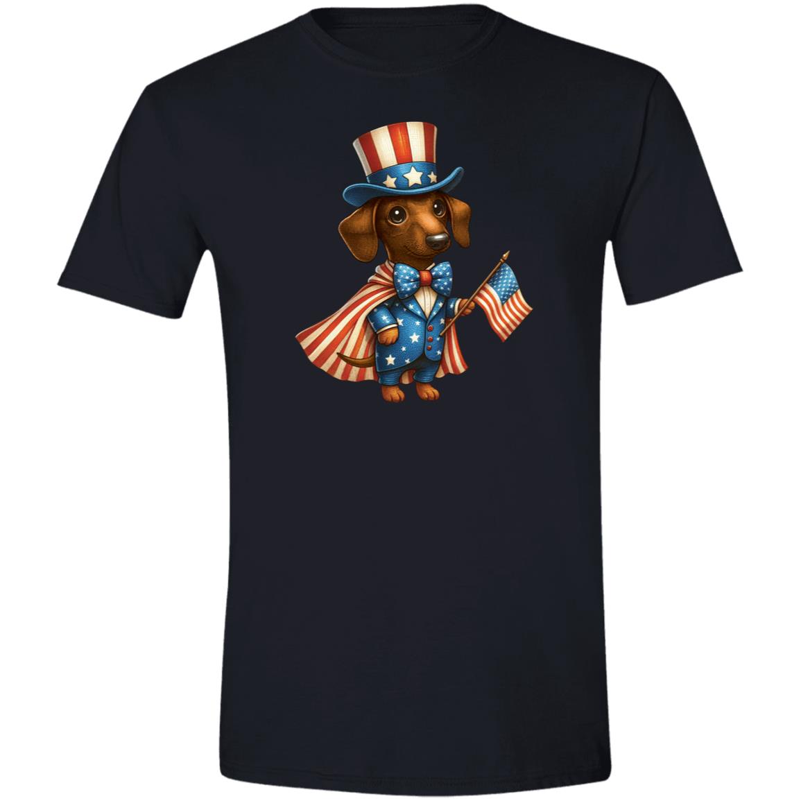 CustomCat T-Shirts Black / X-Small Dachshund Brown/Red Stars & Stripes T-Shirts