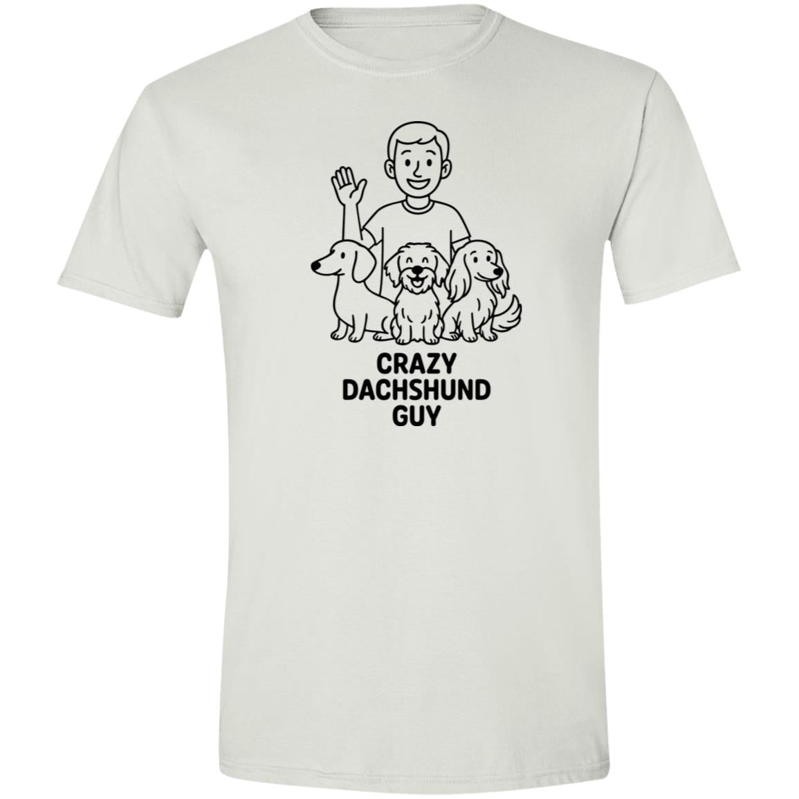 CustomCat Apparel White / S Crazy Dachshund Guy T-Shirt