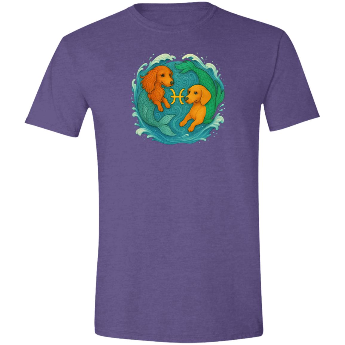 CustomCat T-Shirts Heather Purple / S Pisces Dachshund Zodiac T-Shirt