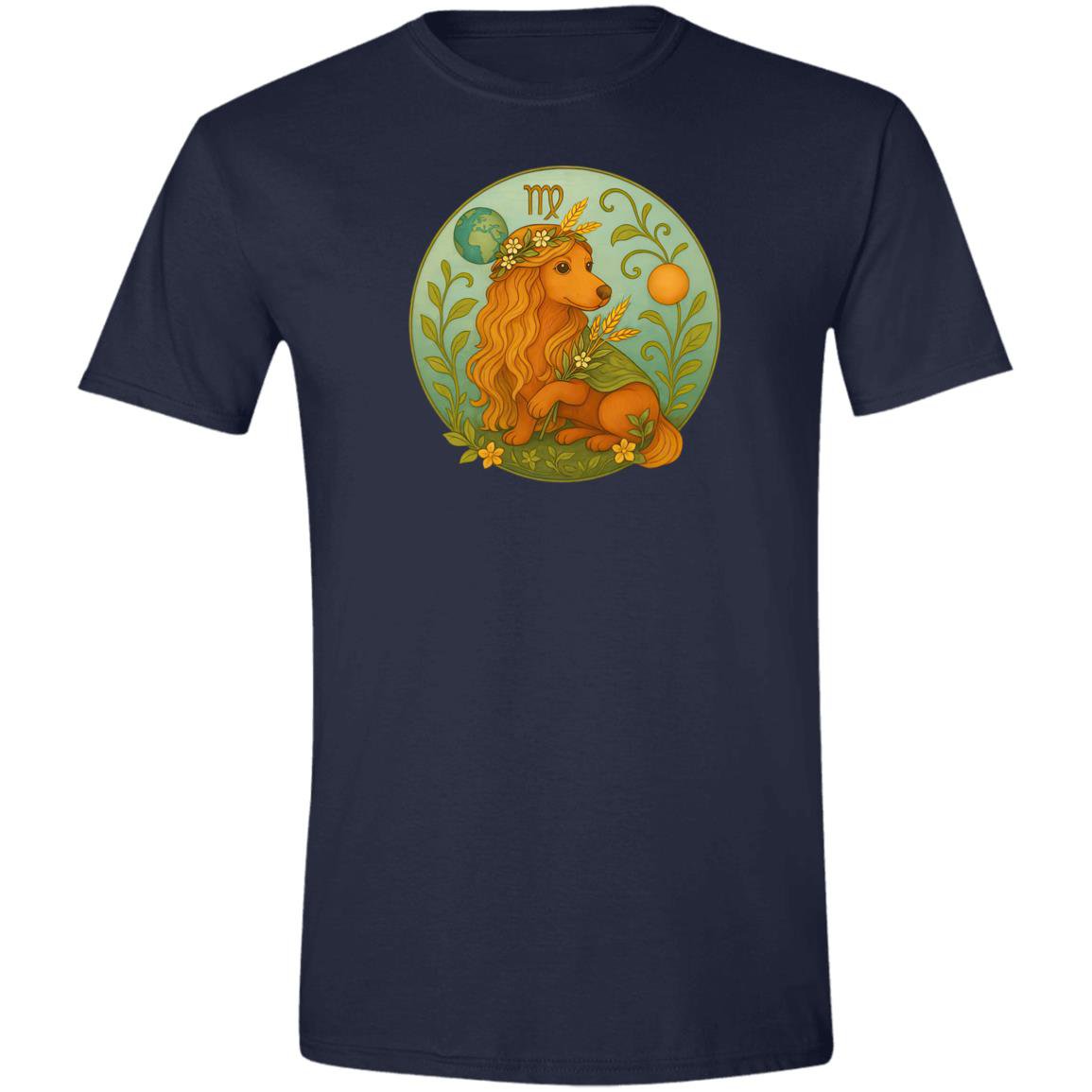CustomCat T-Shirts Navy / S Virgo Dachshund Zodiac T-Shirt